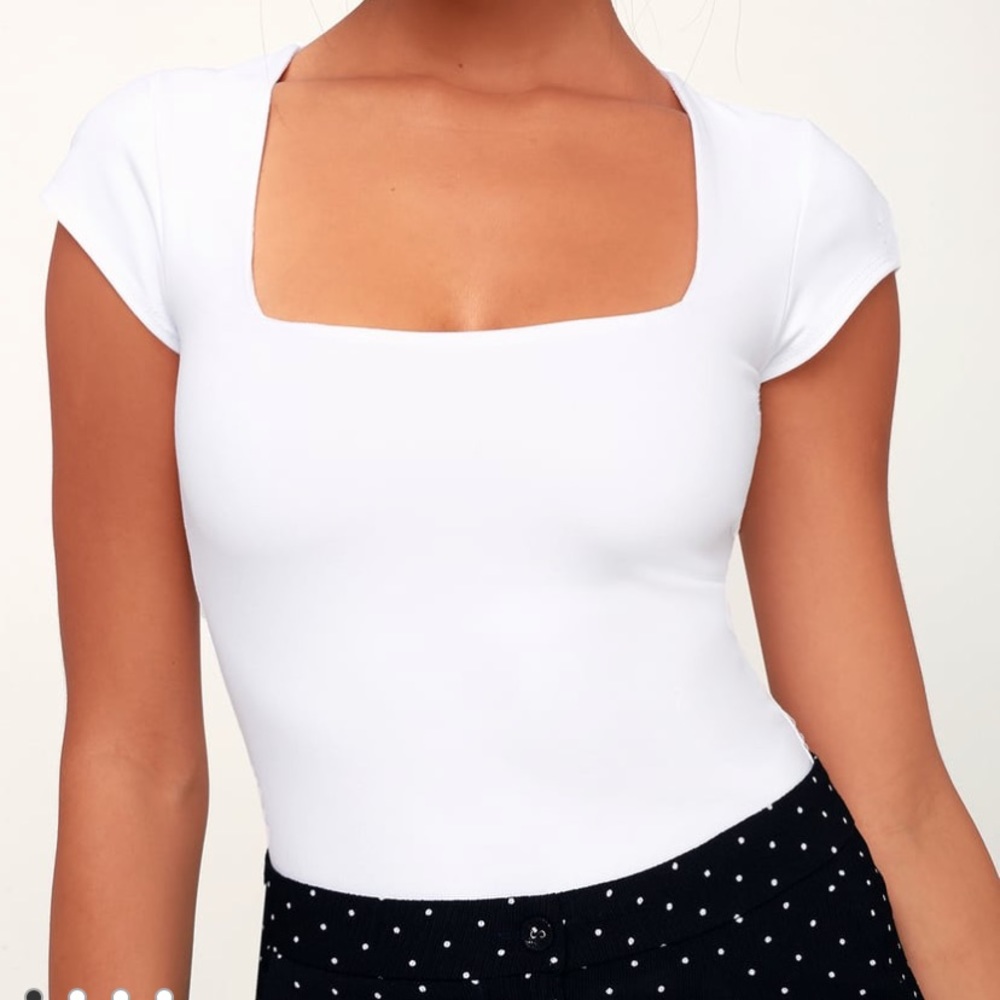 Free People Square Eyes Body Suit White